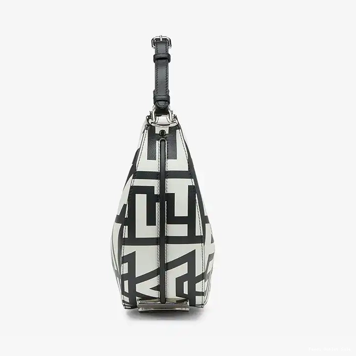 Cheap Bag Roma Fendigraphy Fendi Black Leather White In Hobo Small Fendi Capsule 0502
